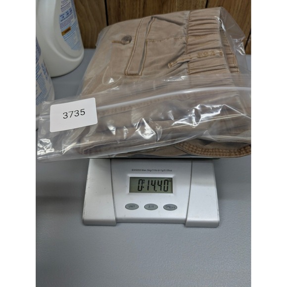 Old Navy OG Chino Pants Khaki Medium Flat Front Elastic Waist Casual - Picture 7 of 7